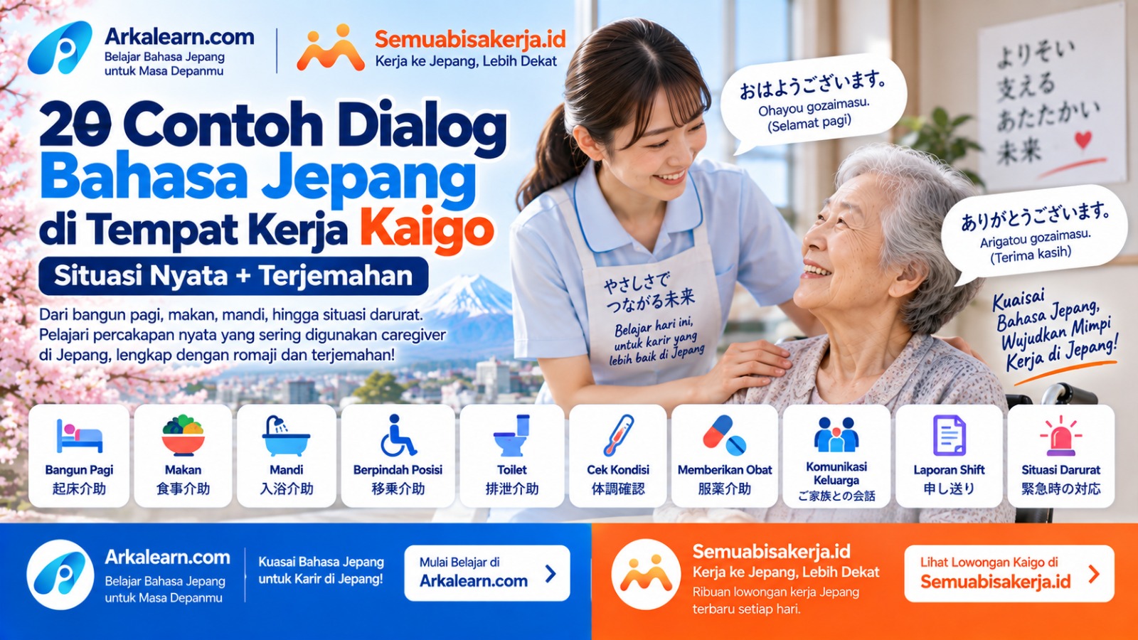 20 Dialog Bahasa Jepang Kaigo: Situasi Nyata + Terjemahan